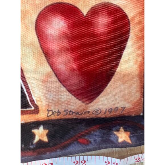 Vintage Outdoor Porch Flag American Flag Basket of Red Apples Patriotic JL - Picture 7 of 9